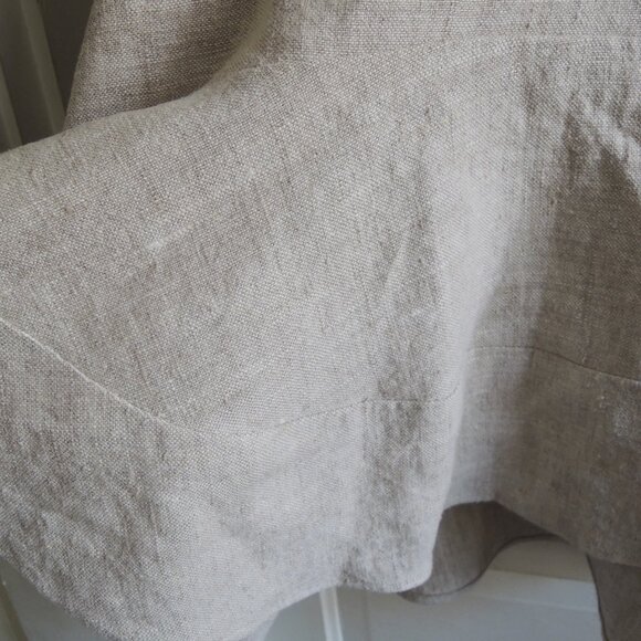 Natural Linen Peplum Back Ruffle Dolman Lagenlook Tunic XL/1X - Picture 4 of 10